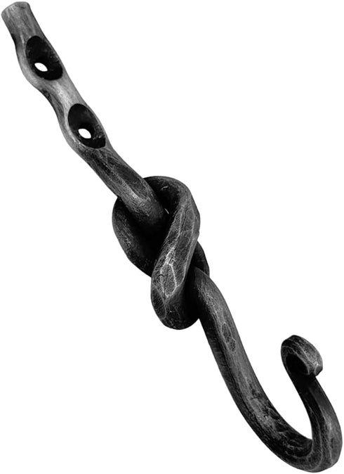 Hand Forged Metal Knot Wall Hook Wrought Iron Handmade Wall Mounted Coat Hook Blacksmith Metal Wall Kitchen Towel Hooks Rack Black Antique Finish ...