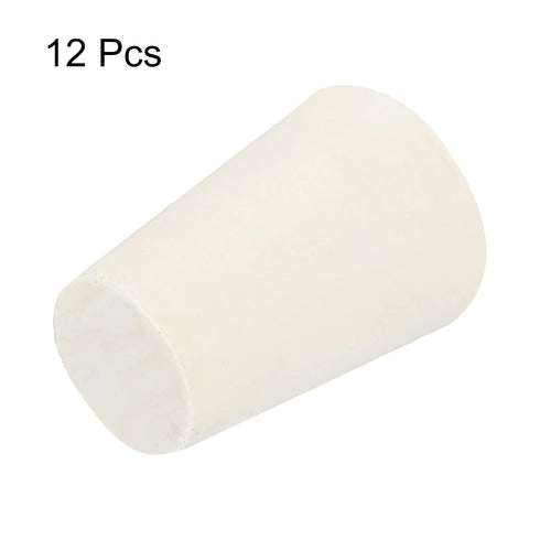MECCANIXITY Rubber Tapered Plug 11mm to 15mm Solid Test Tubes Bungs Stopper White for Lab Home 12 Pieces...