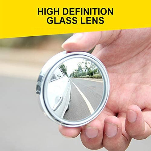 360° Rotary Push Car Rear View Mirror, Black...
