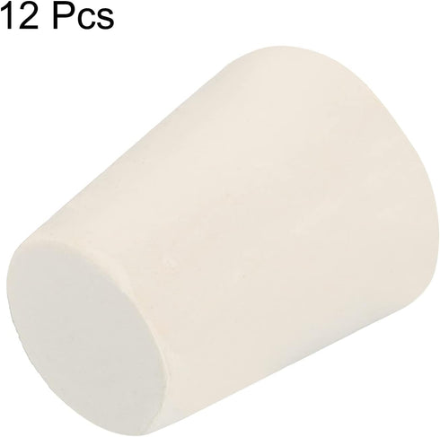 MECCANIXITY Rubber Tapered Plug 17mm to 23mm Solid Test Tubes Bungs Stopper White for Lab Home 12 Pieces...