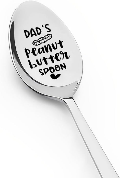 Best Dad Gifts - Dad's Peanut Butter Spoon - Fathers Day Birthday Gifts for Dad Christmas gifts, Coffee Tea Spoon Engraved Stainless Steel, Father...