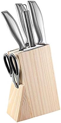 Wooden Knife Block Countertop Knife Holder Knife Organizer with Scissors-Slot for Kitchen...
