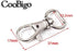 CooBigo 30pcs Metal Swivel Clasps Lanyard Snap Hook Lobster Claw Clasp Jewelry Findings Swivel Trigger Snap Hooks (Webbing size:1/2" (13.2mm))#FLQ...
