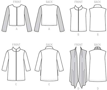 Butterick Patterns B6328 Misses' Open-Front Jackets, Size B5 (8-10-12-14-16)...
