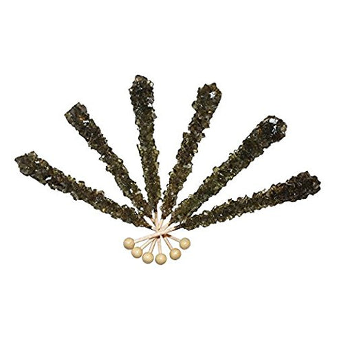 Extra Large Rock Candy Sticks: 6 Black Cherry Lollipop - Individually Wrapped Black Rock Candy Sticks - Espeez Rock Candy Sticks for Candy Buffet,...