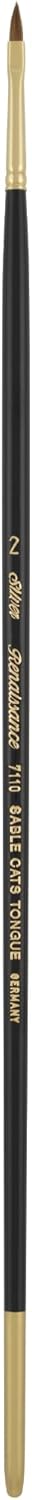 Silver Brush Limited 7110 Renaissance Cats Tongue Brush for Watercolor and Oil, Size 2, Long Handle...