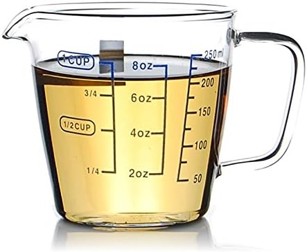 Rocaware 1 Cup Borosilicate Glass Measuring Cup with 50ML Intervals Scale New Kitchen Accessories Easy Measure Liquid Powder Milk Cups...