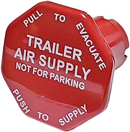Torque Parking Air Brake & Air Supply Knobs Set, Yellow Parking Brake Knob and Red Trailer Air Supply Knob for Mv-3 Push-Pull Dash Valve | Replace...