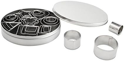 Mini Geometric Shaped Cookie Biscuit Cutter Set 24 Rectangle Square Heart Triangle Round Tiny Circle Baking Stainless Steel Metal Molds...