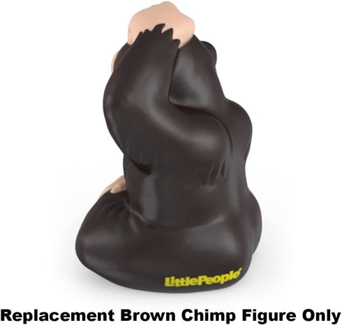 Replacement Part for Fisher-Price Little People Chimpanzee Playset - BDY75~ Replacement Brown Chimp Figure Holding a Banana and Scratching His Hea...