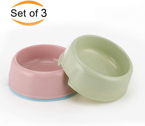 BOCHO Plastic Dog Bowls,Food Dishes & Water Bowl for Dogs, Cats or Other Small Animals-Color Set (Candy colors, Small)...