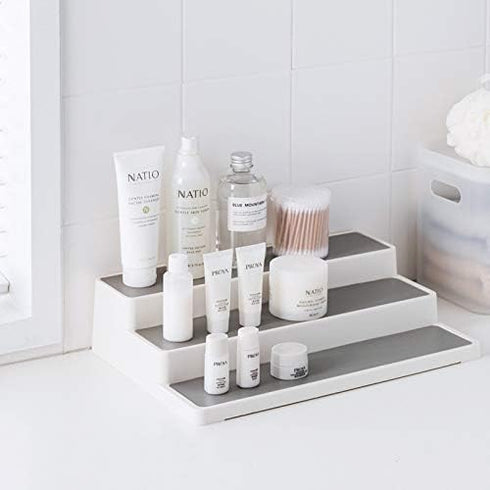 Cq acrylic 2 Pack Spice Rack Organizer for Pantry,14.5 Inch Tiered Seasoning Can Shelf Organizer For Cabinet,White...