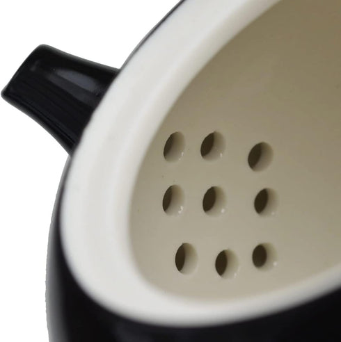 Porcelain Teapot, 10oz Small Tea Pot Xishi Chinese Gongfu Tea Set Ceramic Kettle Black (Teapot)...