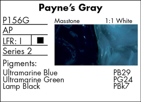 Grumbacher Pre-Tested Oil Paint, 37ml/1.25 Ounce, Payne's Gray (P156G)...