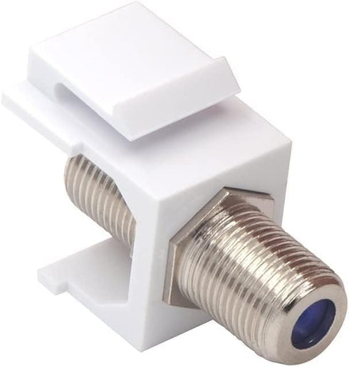 VCE Coax Keystone Jack Insert 20-Pack, 3GHz Coaxial Cable Connector, F-Type RG6 Cable Extender Female to Female for Wall Plate and Patch Panel, Ni...