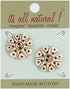 Decorative and Unique Handmade Natural Bone Buttons - Antique Ivory - 26mm - Sun & Stars Netting Design - 2 pc/pk. #1946...