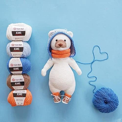 Yarnart Jeans Yarn, Amigurumi Cotton Yarn, Cotton Yarn Crocheting, Knitting Yarn, amigurumi Cotton Yarn, Turkish Yarn, 55% Cotton – 45% PAC (Polia...