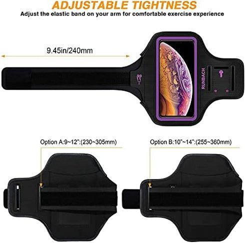 Armband for iPhone 16/16 Pro/15/15 Pro/14/14 Pro/13/13 Pro/12/12 Pro/11/XR,Sweatproof Running Exercise Bag with Card Slot for iPhone 16,15,14,13,1...