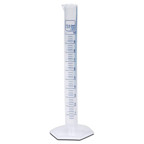 10ml Plastic Graduated Cylinder, Printed Graduations, Single Metric Scale, Polypropylene, Karter Scientific (Case of 6)...