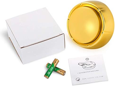 Neutral Recordable Sound Button –Record Talking Button - Record & Playback Your Own Message - 30 Second Recording Button (Golden)...