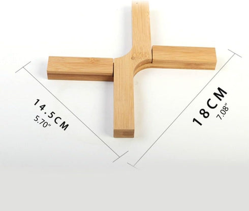 2PCS Trivet for Hot Pots and Pans Cooling Rack Non-Slip Pan Stand Cross Holder Bamboo Placemat Table Plate Foldable Pad Bowl Holder...