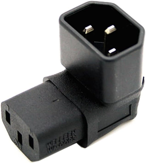 JSER IEC Male C14 to Up Direction Right Angled 90 Degree IEC Female C13 Power Extension Adapter 220V 10A Max...