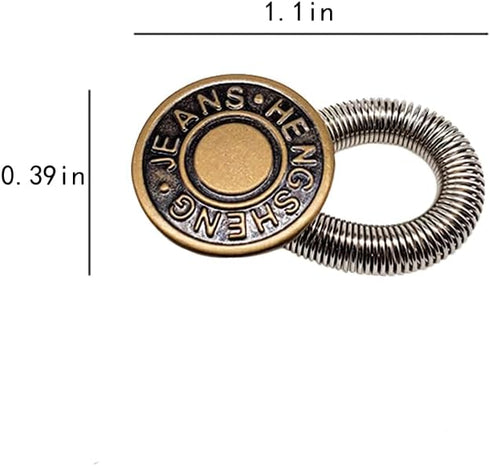 Pants Extender Button, 8 Pcs Jeans Waistband Extender Button No Sew Metal Collar Button Pregnancy Pant Extenders Elastic Spring Buttons for Jeans,...