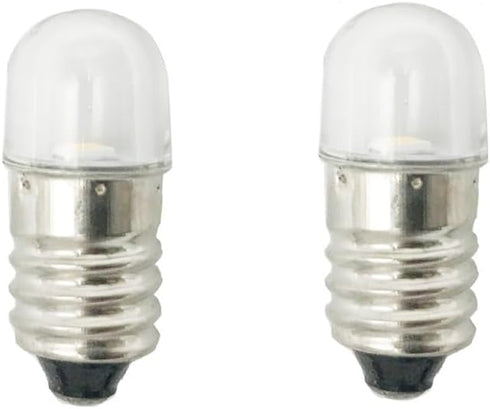 10pcs E10 LED Bulbs 12V Cool White E10 Miniature Screw LED Lamps 0.5Watts 65Lm 12 Volt Miniature Flashlight Bulbs...