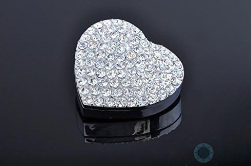 Crystal Sparking Heart Shape Natural Car Vent Clip Air Freshener For Auto (Silver)...