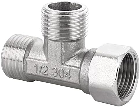 Beduan Stainless Steel 1/2" G 3 Way Diverter, Movable Cap Flexible Tee Connector for Angled Valve, Bidet, Sprayer, Shower Arm (All 3 way is 1/2 G ...