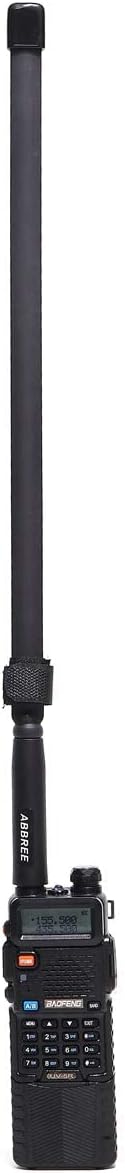 ABBREE SMA-Female Ham Radio Antenna VHF/UHF 18.8-inch 144/430MHz High Gain Foldable CS Tactical Antenna for Baofeng UV-5R BF-F8HP Pro 5RM K5PLUS G...