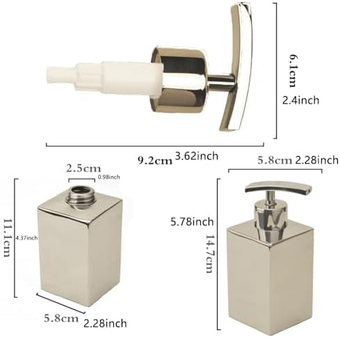 Countertop Soap Dispenser - Rust and Leak Proof Liquid Hand Soap Pump Bottle for Kitchen, Bathroom, Refillable Liquid, Matte 304 Stainless Steel P...