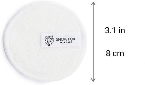 Snow Fox Skincare Reusable Bamboo Makeup Removal Pads, 8 Facial Rounds...