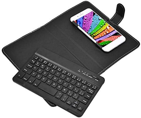 Wireless Bluetooth Keyboard for Phone, Mini Portable Bluetooth Keyboard with A Protective Case Foldable Keyboard for Width of 6 9.5cm Bluetooth Ce...