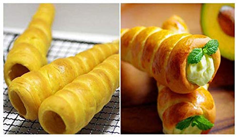 5 PCS Large Stainless Steel Conical Danish Large Screw Croissant Wrap Tool Baking Tool Horn Cake Mold...