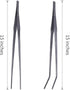 Extra Long Handle Aquarium Tweezers Serving Tongs Feed clamp,2 Pack Stainless Steel Straight and Curved Tweezers Set for Fish Tank Plants Reptile ...