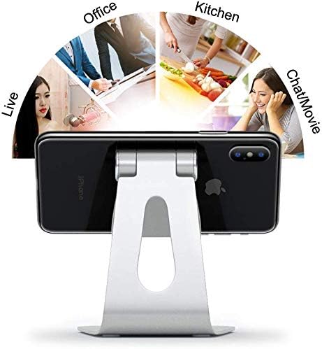 2020 Adjustable Cell Phone Stand, Phone Holder for Desk Holder, Aluminum Desktop Stand Compatible with iPhone Xs Max Xr 8 7 6 6s Plus 5s Charging,...