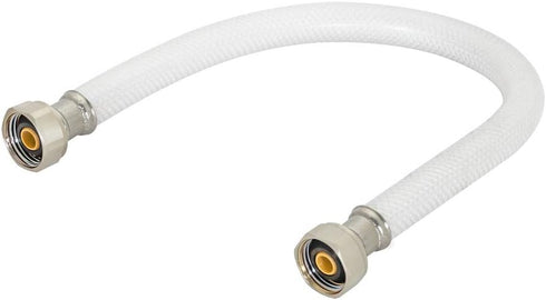 Eastman 20 Inch x 1/2 Inch FIP Flexible Faucet Connector, PVC Supply Hose Line with Nickel-Plated Brass Nuts, White, 48902...