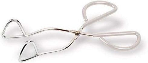 Better Houseware 10" Angled Tongs, Silver with White Handle...