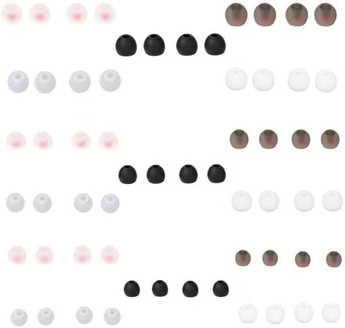 60 Pcs Silicone Earbud Tips Replacement Ear Tips Earbuds Cap for in- Ear Headphones Eartips (Inner Hole from 3.8mm-5.5mm Earphones) Earbud Replace...
