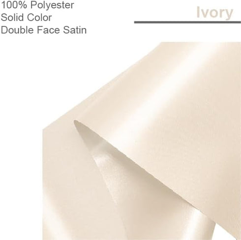 CT CRAFT LLC 6" x 25 Yards Ivory Double Face Satin Cut Edge Fabric Ribbon for Christmas Home Decor Gift Wrapping Crafts Wedding Ceremony Car Bow C...