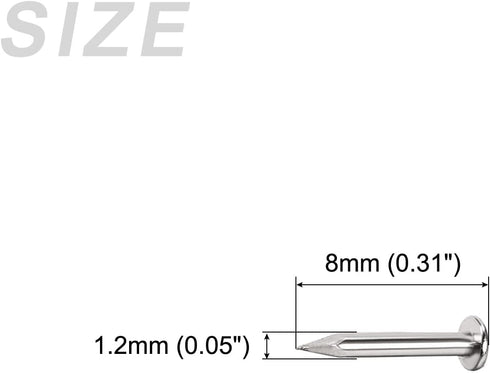 Small Nails (1.2x10mm) 500pcs, Carbon Steel Tiny Hardware Nails - for Household Woodworking, Silver Tone...
