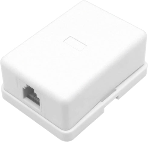 Phone Jack Surface Mount Single Port Telephone Jack Box 4 Screw Terminals to 1 RJ11 6P4C Female White...