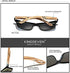 KINGSEVEN Design Wood Polarized Rectangular Sunglasses for Men, Walnut Wooden Frame Mirrored Glasses for Driving W5508...