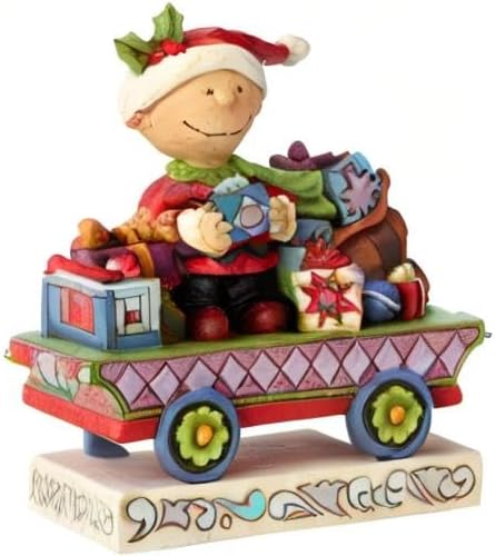 Enesco Peanuts by Jim Shore Charlie Brown Christmas Train Figurine, 4.72"...