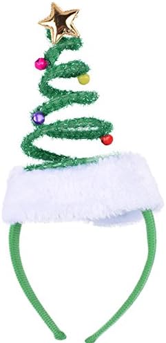 ADJOY Springy Christmas Tree Headband with Bells Santa Headwear - One Size Fits Most...