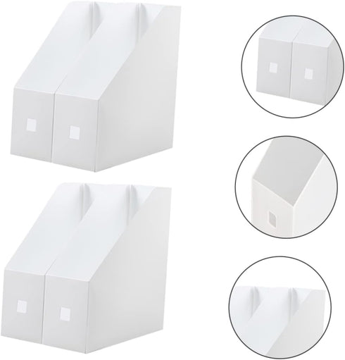 2pcs Plastic File Storage Rack Shelves for Desktop Organizer, White, 20in...