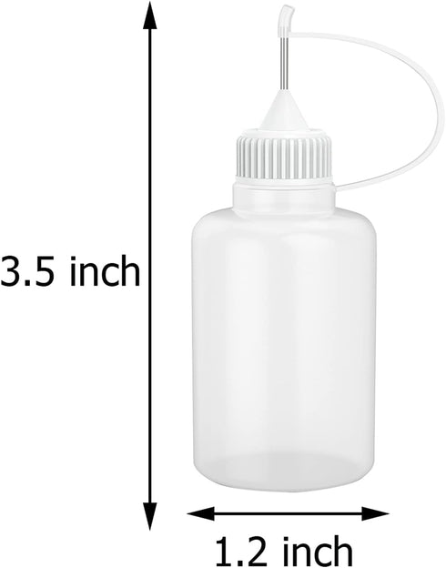 12 Pcs 1 Ounce Needle Tip Glue Bottle 30ml Plastic Dropper Bottles for Small Gluing Projects, Paper Quilling DIY Craft, Acrylic Painting, White Li...