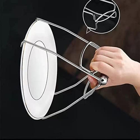 Folding Hot Dish Plate Clip Plate Stainless Steel Bowl Clip hot plate gripper clips holder Bowls Clamp Holder Tong for Kitchen Home Restaurant Coo...