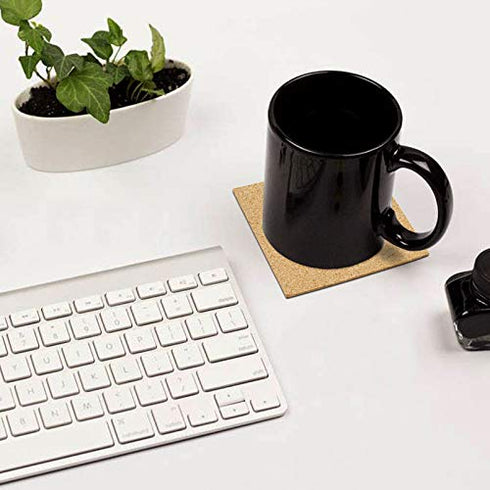 Blisstime 30 Pieces Self-Adhesive Cork Sheets 4"x 4" for DIY Coasters, Square Cork Tiles with Strong Self Adhesive Backing...